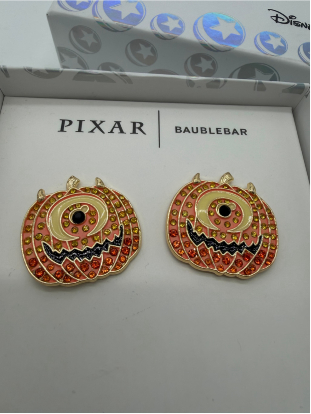 BaubleBar Disney Pixar Mike Wazowski Pumpkin Earrings